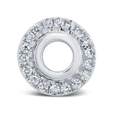 0.04ct 14k White Gold Diamond Circle Hoop Charm